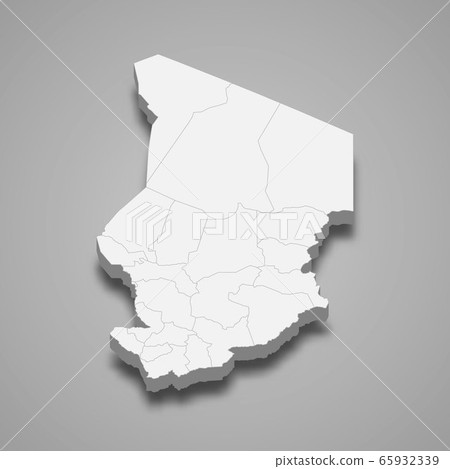 3d map with borders of regions Template for your 65932339