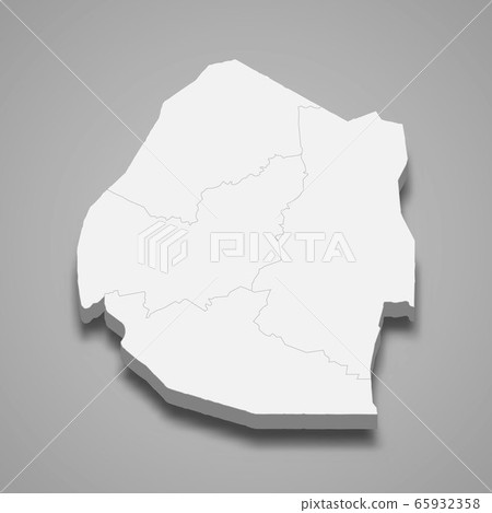 3d map with borders of regions Template for your 65932358