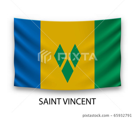Hanging silk flag Template for your design 65932791
