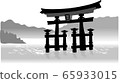 Sightseeing in Hiroshima Miyajima Itsukushima Shrine Monotone 65933015