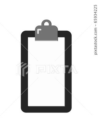 Black clipboard with blank white sheet. 65934225