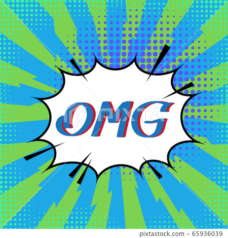 OMG Lettering. Comics Book Background. Colorful Halftone Pattern. Cartoon Speech Bubble. Dotted Texture 65936039