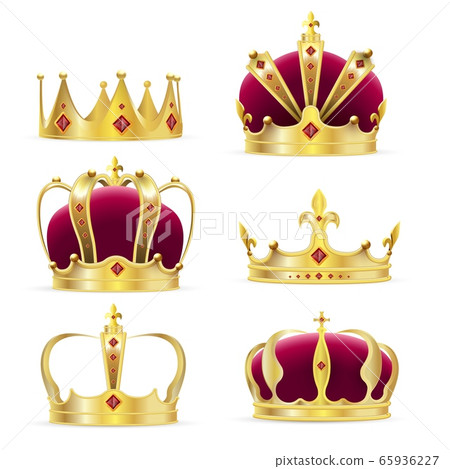 Realistic golden crown for king or queen - Stock Illustration [65936227 ...