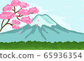 Mount Fuji Painting Props with Sakura trees 65936354
