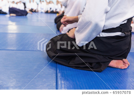 People in kimono and hakama on martial arts training People in kimono and hakama on martial arts training 65937078