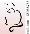 貓動物寵物可愛的線條畫向量 65938735