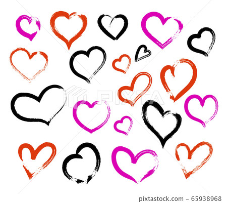Hand drawn hearts. Design elements for Valentine sday. Doodle hearts, hand drawn love heart collection. Vector illustration. Hand drawn hearts. Design elements for Valentine sday. Doodle hearts, hand drawn love heart collection. Vector illustration. 65938968