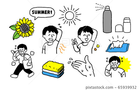 Men's plain clothes set worried about the smell of sweat in summer (simple) 65939932