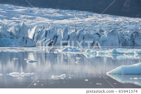 blue icebergs and lagoon blue icebergs and lagoon 65941374