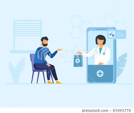 Medical Consultation by Internet with Doctor. 65943778
