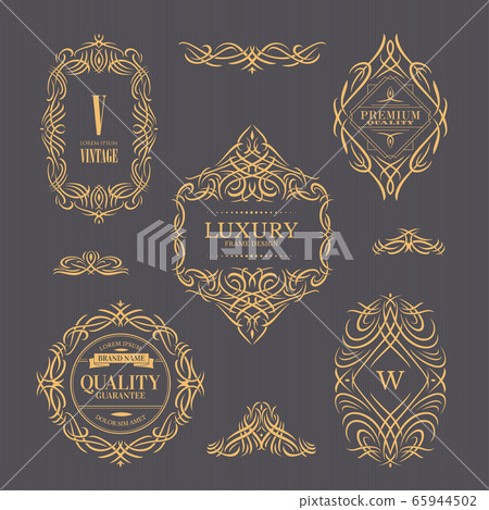 Calligraphic vintage floral frames collection Calligraphic vintage floral frames collection 65944502