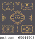 Calligraphic vintage floral frames collection 65944503