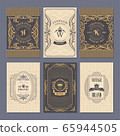 Calligraphic vintage floral cards collection 65944505