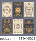 Calligraphic vintage floral cards collection 65944508