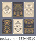 Calligraphic vintage floral cards collection 65944510