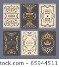 Calligraphic vintage floral cards collection 65944511