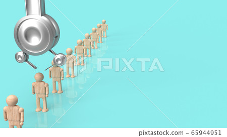 The Crane machine and figure wood toy 3d rendering for employment content. 65944951