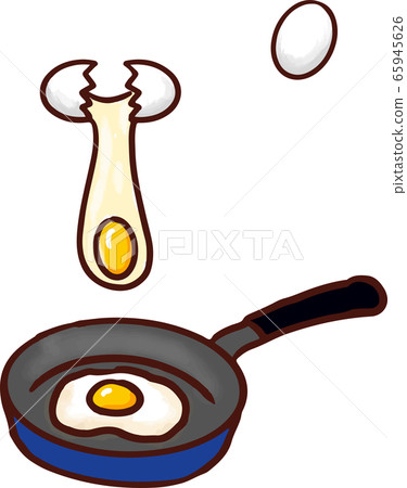 Making fried eggs 65945626