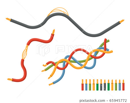 Electric cables. Single and multicore wires set Electric cables. Single and multicore wires set 65945772