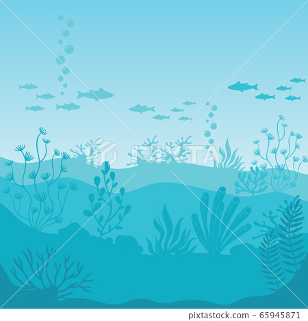 Underwater life. Silhouettes of coral reef Underwater life. Silhouettes of coral reef 65945871