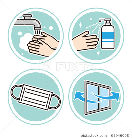 Coronavirus infection prevention color icon set 65946008