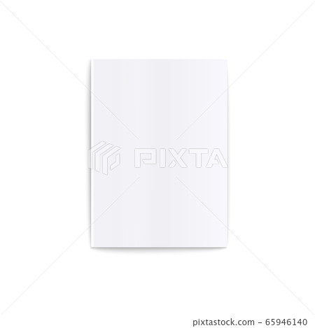 Mockup of top view lying blank closed white soft cover magazine realistic style 65946140