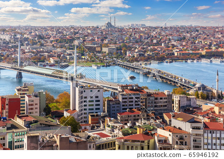 Halic Bridge and Ataturk Bridge between Karakoy Halic Bridge and Ataturk Bridge between Karakoy 65946192