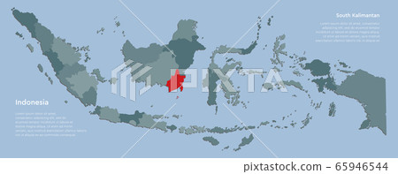 Vector Indonesia map and province South Kalimantan 65946544
