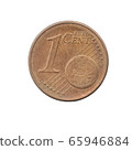 One Euro Cent coin of the Germany isolated on a white background. 65946884