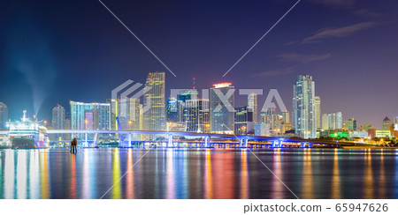 Miami, Florida, USA on Biscayne Bay Miami, Florida, USA on Biscayne Bay 65947626