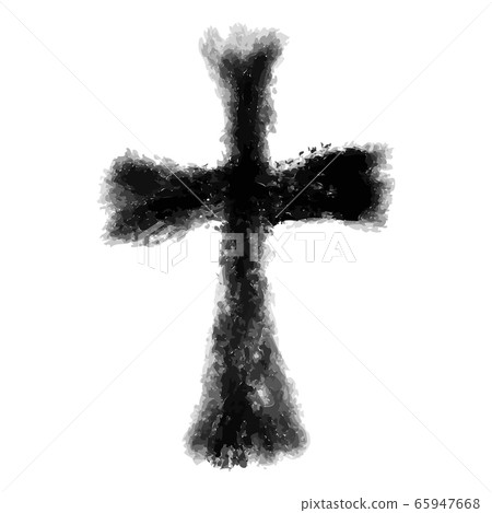 Hand drawn black grunge cross icon, simple Christian cross sign, hand-painted cross Hand drawn black grunge cross icon, simple Christian cross sign, hand-painted cross 65947668