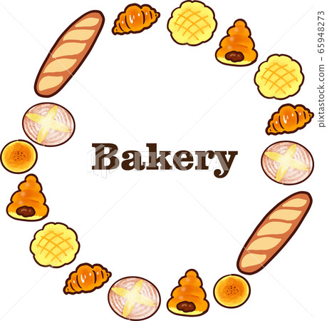 Bread circle frame with characters - Stock Illustration [65948273] - PIXTA