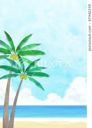 Palm Tree And Sea Stock Illustration