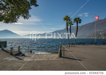 Winter landscape of waterfront in Ascona 65948738