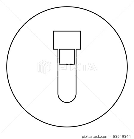 Test tube with blood Medical vial icon in circle Test tube with blood Medical vial icon in circle 65949544