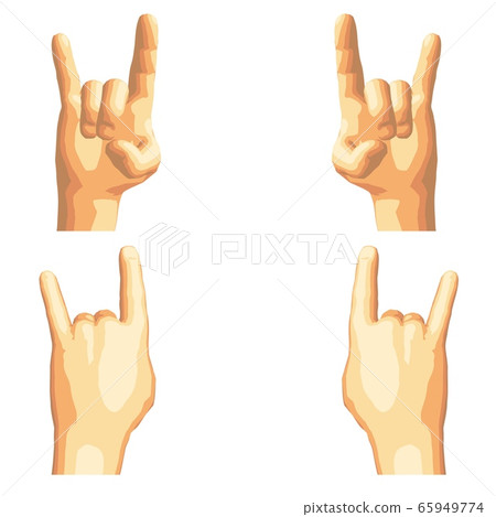 Realistic human hand gesture set in five tones. 65949774