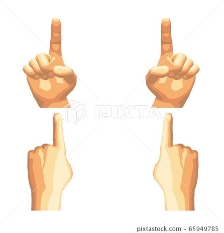 Realistic human hand gesture set in five tones. 65949785