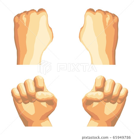 Realistic human hand gesture set in five tones. 65949786