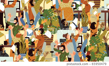 Group different happy people rejoices office seamless pattern Group different happy people rejoices office seamless pattern 65950479