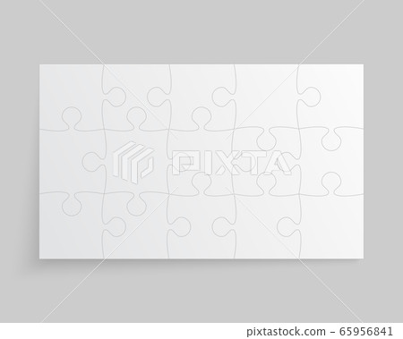 Vector background white piece puzzle frame jigsaw 65956841