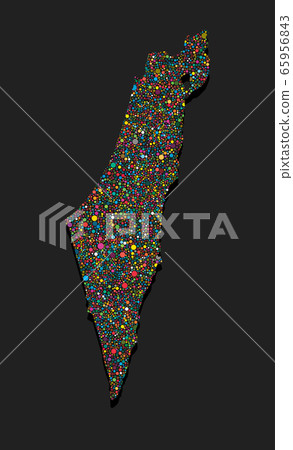 Creative vector Israel country map made of dots Creative vector Israel country map made of dots 65956843