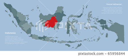Vector Asia Indonesia map and province Kalimantan 65956844