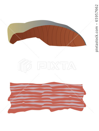 Salmon and pork belly 65957662