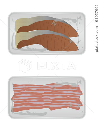 Salmon and pork belly 65957663