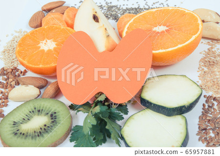 Thyroid shape and best ingredients for health 65957881