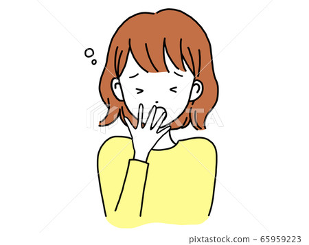 Woman yawning pose 65959223