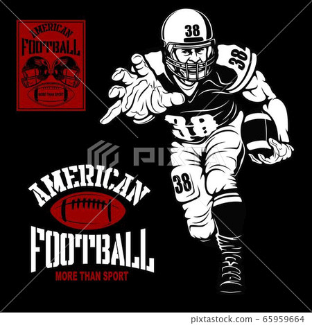 American football player isolated on black background American football player isolated on black background 65959664