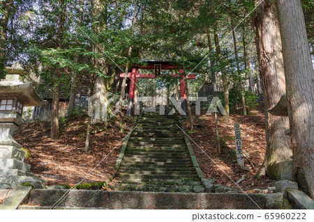 Torii and stone steps at Hachiman Shrine, Shiojiri City Torii and stone steps at Hachiman Shrine, Shiojiri City 65960222