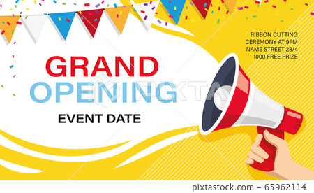 Grand opening banner template. Advertising design 65962114