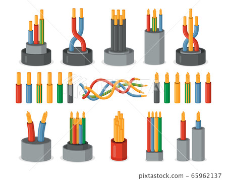 Electric wires. Single core and multicore set 65962137